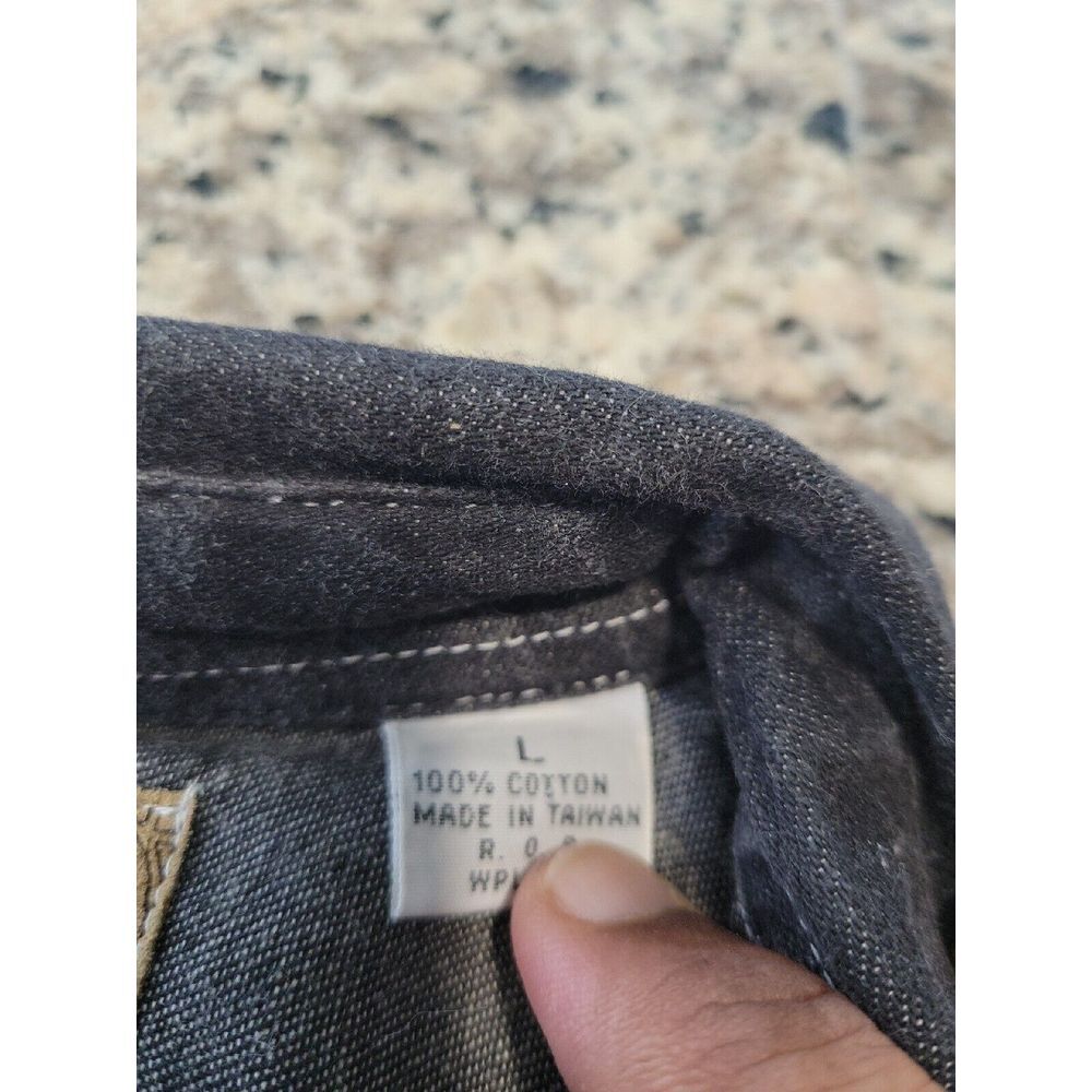 Levi's Shirt Men's L Black Denim Jean‎ Buckle Button Up Long Sleeve Oversized - Picture 3 of 6